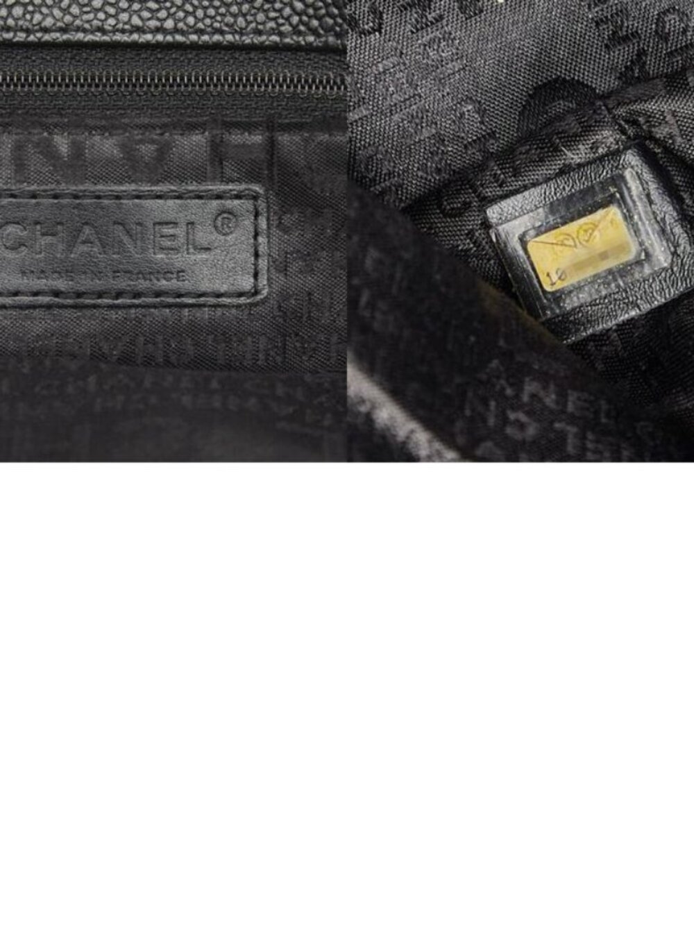 Chanel Choco Bar Logo Tote Black Caviar Leather - Picture 10 of 10